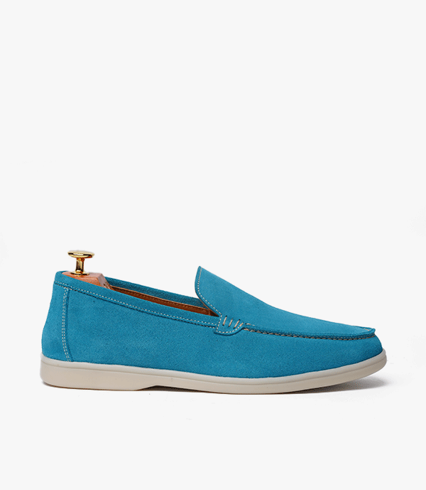 MOCASSIN ROME En Daim, Bleu ciel – CL229