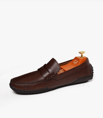 MOCASSIN Alessio en Cuir, Marron – CL012