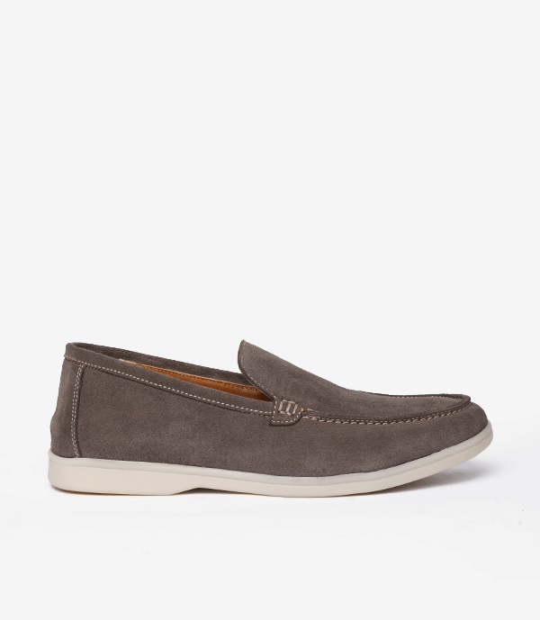 MOCASSIN ROME En Daim, Gris – CL229