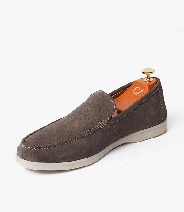 MOCASSIN ROME En Daim, Gris – CL229